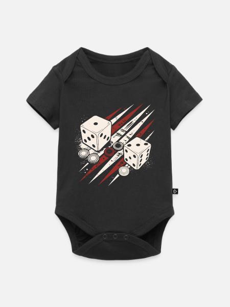 Backgammon | Brettspiel | Geschenk - Baby Premium Kurzarmbody - Schwarz