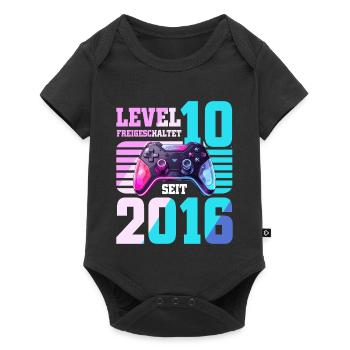 10. Geburtstag Junge Mädchen 2016 Gaming Level 10 - Baby Premium Kurzarmbody - Schwarz - Vorne
