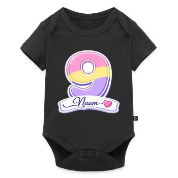 Birthday 9 Pastel personnalisable - Body à manches courtes Premium Bébé - noir - Devant