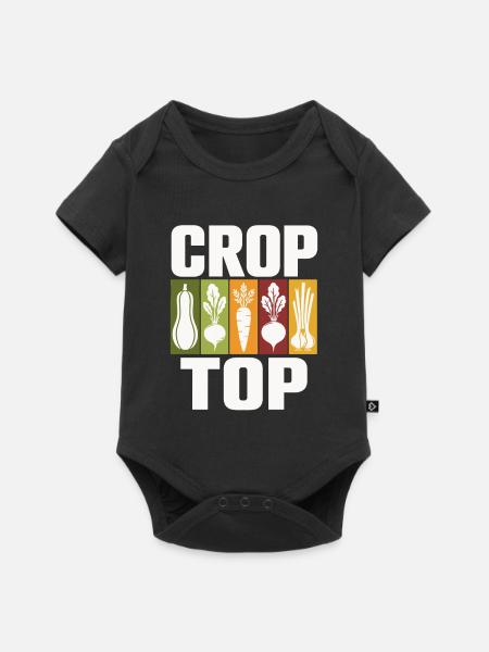 Gemüse Icons Crop Top Design - Baby Premium Kurzarmbody - Schwarz