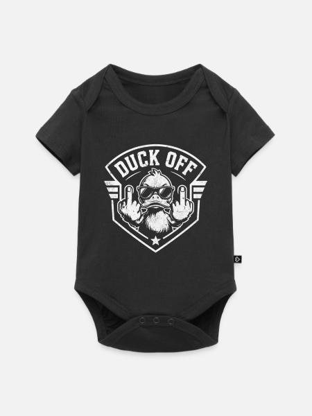 Duck Off Sunglasses Duck Logo - Baby Premium Kurzarmbody - Schwarz