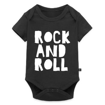 Rock'n'Roll Bold Typografie - Baby Premium Kurzarmbody - Schwarz - Vorne