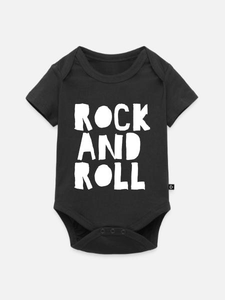 Rock'n'Roll Bold Typografie - Baby Premium Kurzarmbody - Schwarz
