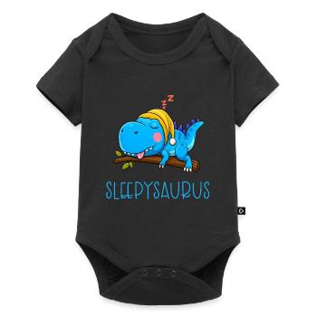 Dino Sleeps Tired - Baby Premium short-sleeve bodysuit - black - Front