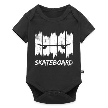 Skateboard Silhouette Grunge Print - Baby Premium short-sleeve bodysuit - black - Front