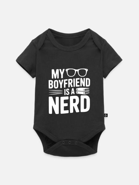 Mein Freund ist ein Nerd - Baby Premium Kurzarmbody - Schwarz