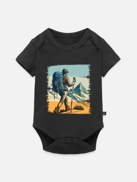 Wandern - Baby Premium Kurzarmbody - Schwarz