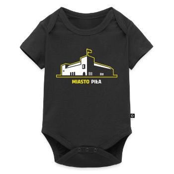 Die Stadt Piła und das Gebäude der Polizeischule - Baby Premium Kurzarmbody - Schwarz - Vorne