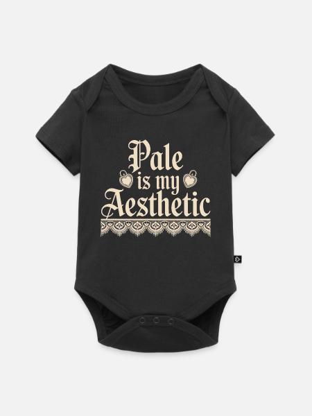Blasse ästhetische Spitzentypografie - Baby Premium Kurzarmbody - Schwarz