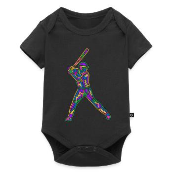 Joueurs de baseball Enfants Joueurs de baseball colorés - Body à manches courtes Premium Bébé - noir - Devant