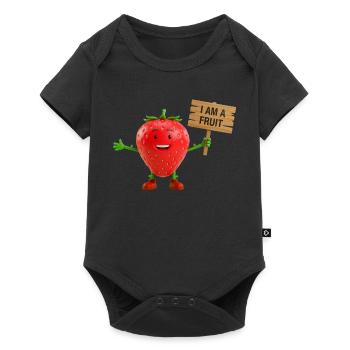 Strawberry with a sign - Baby Premium short-sleeve bodysuit - black - Front