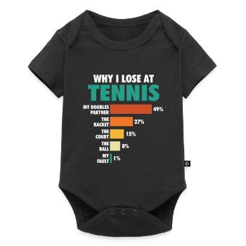 Pourquoi je perds au tennis graphique histogramme drôle - Body à manches courtes Premium Bébé - noir - Devant