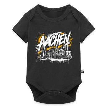 München Graffiti Skyline - Baby Premium Kurzarmbody - Schwarz - Vorne