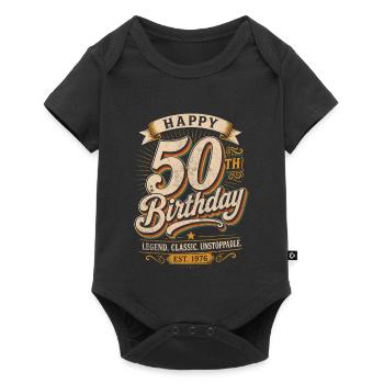 Design rétro pour le 50e anniversaire vintage - Body à manches courtes Premium Bébé - noir - Devant