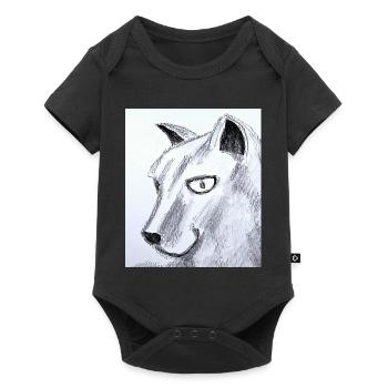 Katzenkopf Skizze im Bleistift - Baby Premium Kurzarmbody - Schwarz - Vorne