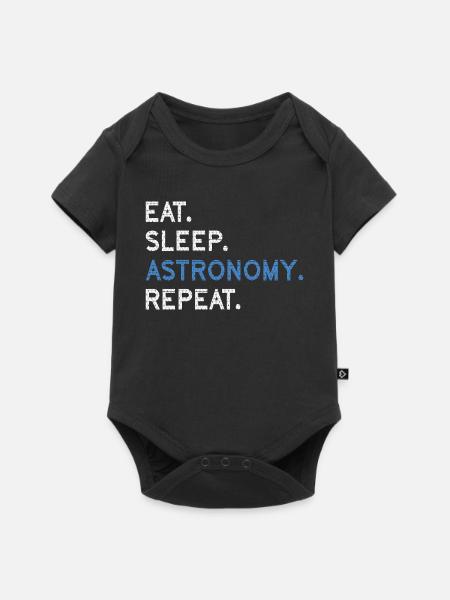 Eat Sleep Astronomy Repeat - Baby Premium Kurzarmbody - Schwarz