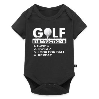 Golf Instructions Swing Swear Repeat Humor - Baby Premium short-sleeve bodysuit - black - Front