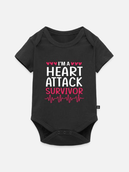 Herzinfarkt - Baby Premium Kurzarmbody - Schwarz