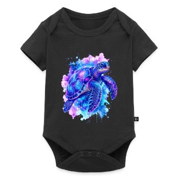 Sea turtle, turtle, water turtle - Baby Premium short-sleeve bodysuit - black - Front