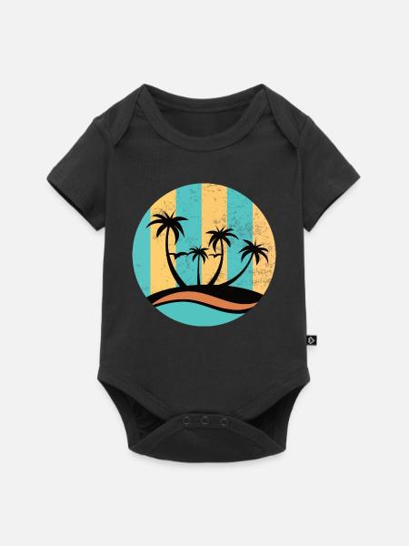 Beach Circle - Baby Premium Kurzarmbody - Schwarz