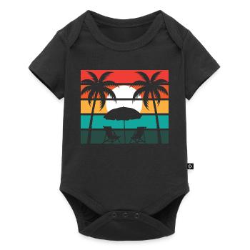 Beach palm and sun - Baby Premium short-sleeve bodysuit - black - Front
