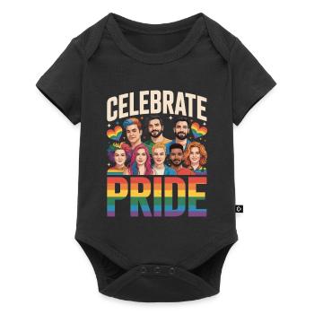 Célébrez la Fierté Arc-en-ciel LGBTQ - Body à manches courtes Premium Bébé - noir - Devant