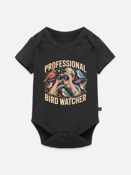 Professional Bird Watcher Vogelbeobachter - Baby Premium Kurzarmbody - Schwarz