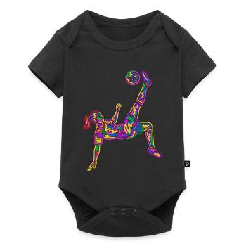 Soccer colorful soccer player girl soccer player - Baby Premium short-sleeve bodysuit - black - Front