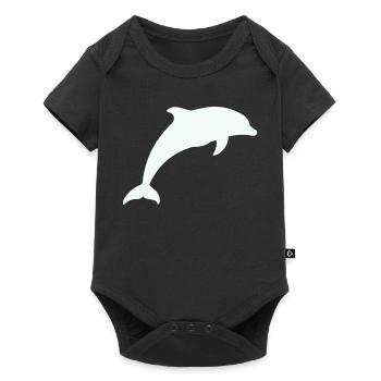 Glowing Dolphin Silhouette - Baby Premium short-sleeve bodysuit - black - Front