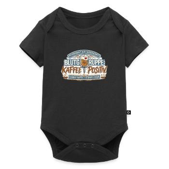 Blutgruppe Kafee Positiv  - Baby Premium Kurzarmbody - Schwarz - Vorne