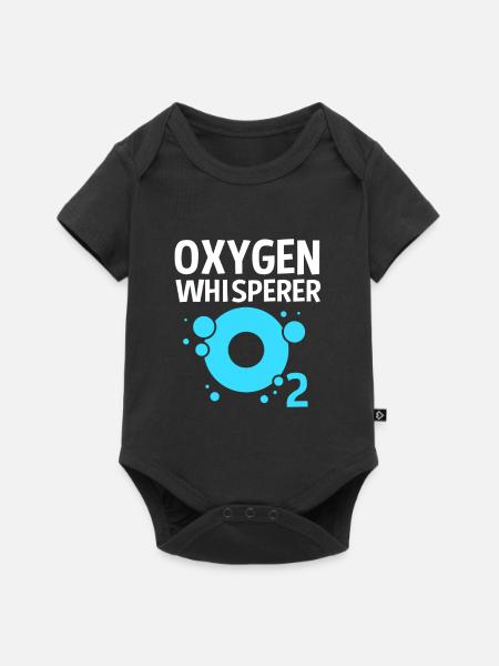 Atmen Atmung Atemwegstherapeut Sauerstoff - Baby Premium Kurzarmbody - Schwarz
