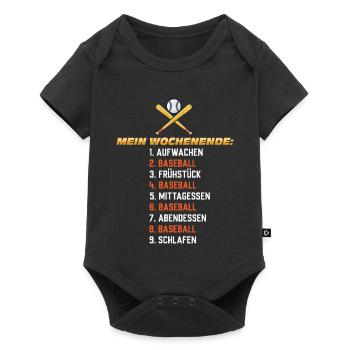 Baseball Wochenende – Mein Plan - Baby Premium Kurzarmbody - Schwarz - Vorne