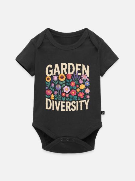 Garden Diversity Blumen Garten - Baby Premium Kurzarmbody - Schwarz