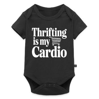 Thrifling is My Cardio - Baby Premium short-sleeve bodysuit - black - Front