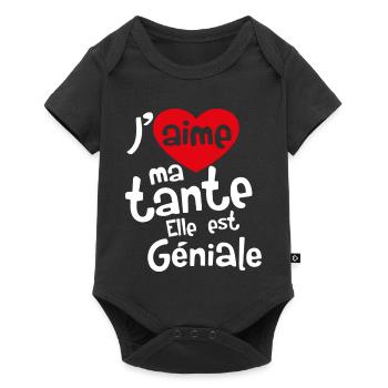J’aime ma tante Elle est Géniale - Body à manches courtes Premium Bébé - noir - Devant
