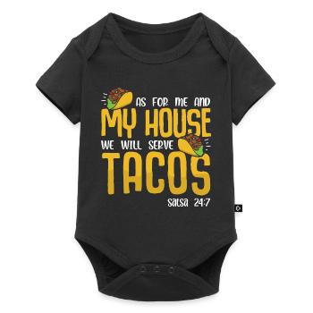 as for me and my house we will serve tacos Salsa - Baby Premium short-sleeve bodysuit - black - Front