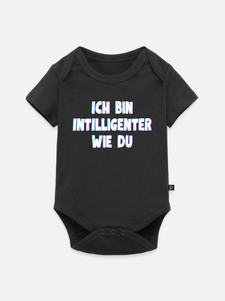 Ich bin intelligenter wie du - Baby Premium Kurzarmbody - Schwarz