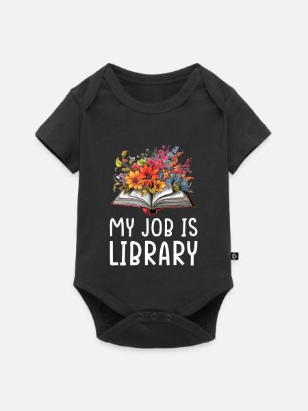 Bücherblüten Bibliothek Design - Baby Premium Kurzarmbody - Schwarz