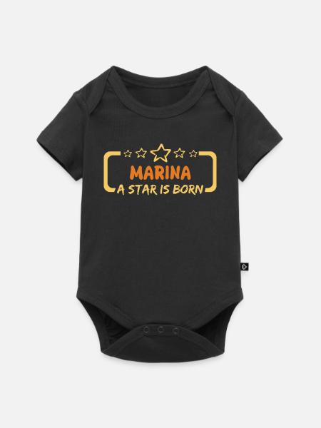 Spruch Marina - Baby Premium Kurzarmbody - Schwarz