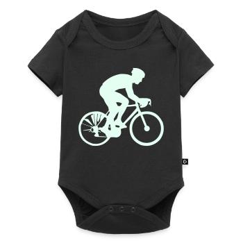 Radfahrer Silhouette Mint - Baby Premium Kurzarmbody - Schwarz - Vorne