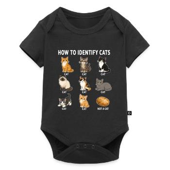 Comment reconnaître les chats : diagramme drôle de chat - Body à manches courtes Premium Bébé - noir - Devant