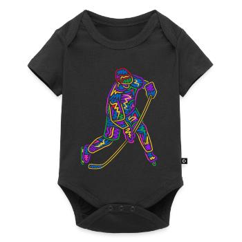 Joueurs de hockey sur glace Enfants de l’espace Joueurs de hockey sur glace - Body à manches courtes Premium Bébé - noir - Devant