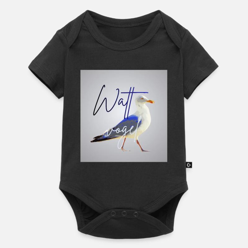 Wattvogel_3 - Baby Premium Kurzarmbody - Schwarz