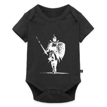 Knight Silhouette with Shield and Spear - Baby Premium short-sleeve bodysuit - black - Front