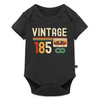 Vintage 85 Cassette Retro - Baby Premium short-sleeve bodysuit - black - Front