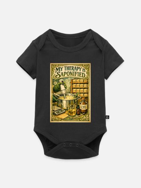 Verseifte Therapie | Seifenherstellung - Baby Premium Kurzarmbody - Schwarz