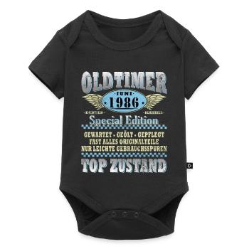 40. Geburtstag Geschenk Mann Oldtimer Juni 1986 - Baby Premium Kurzarmbody - Schwarz - Vorne