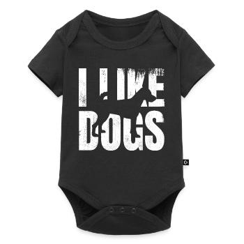 Ich mag Hunde - Baby Premium Kurzarmbody - Schwarz - Vorne