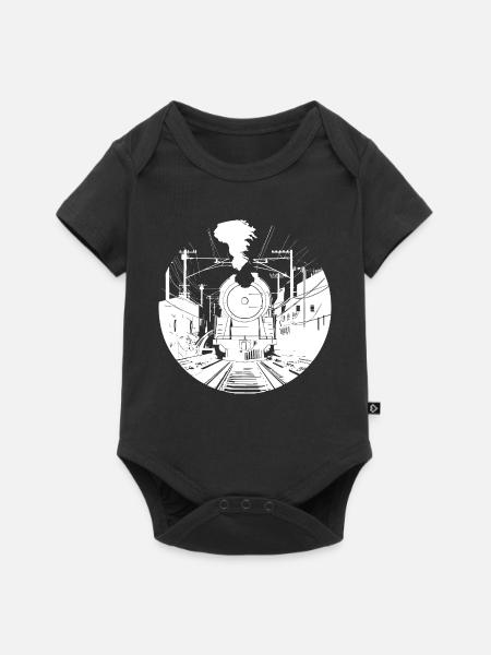 Eisenbahn Skizze - Baby Premium Kurzarmbody - Schwarz
