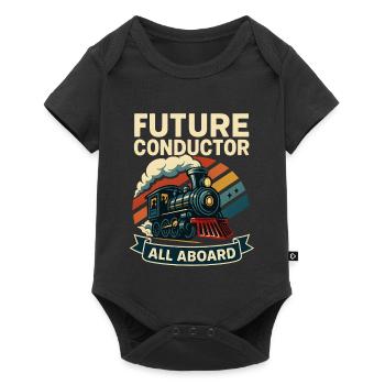 Future Conductor Train - Baby Premium short-sleeve bodysuit - black - Front